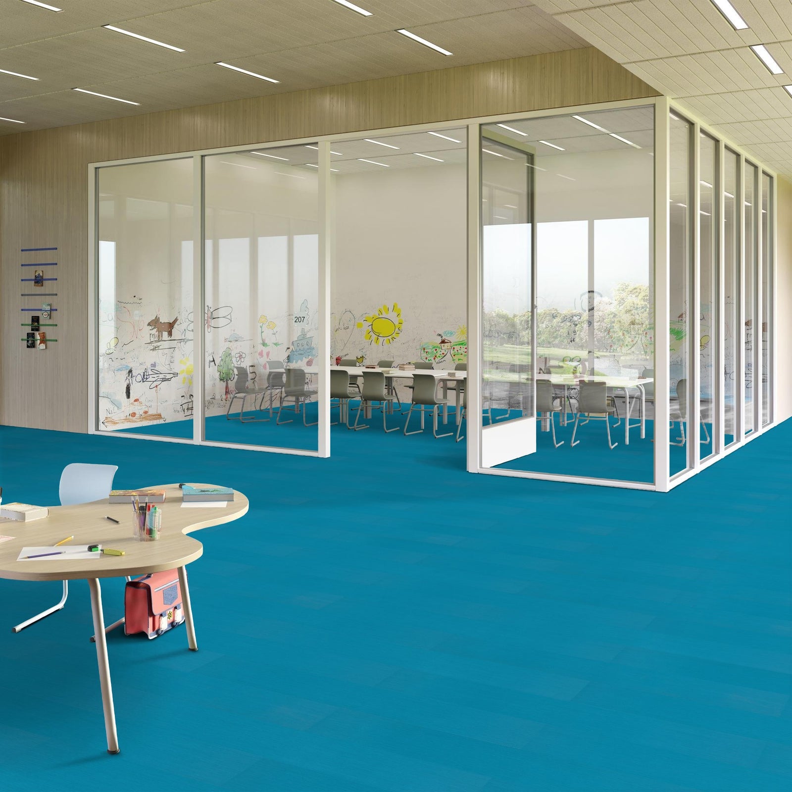 4mm Click 7x48 Vinyl Plank - Cyan - 53202