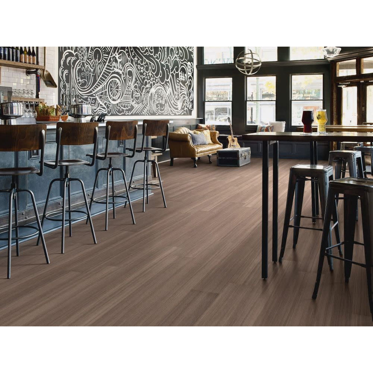4mm Glue Down 7x48 Vinyl Plank - Marron - 53279