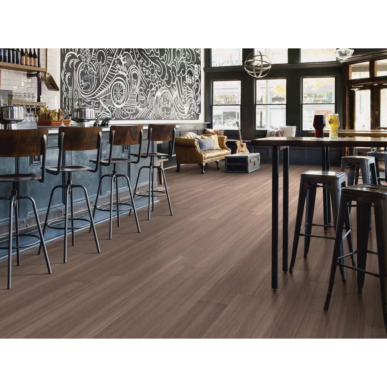 4mm Glue Down 7x48 Vinyl Plank - Marron - 53279