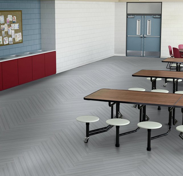 4mm Glue Down 7x48 Vinyl Plank - Silver - 53296